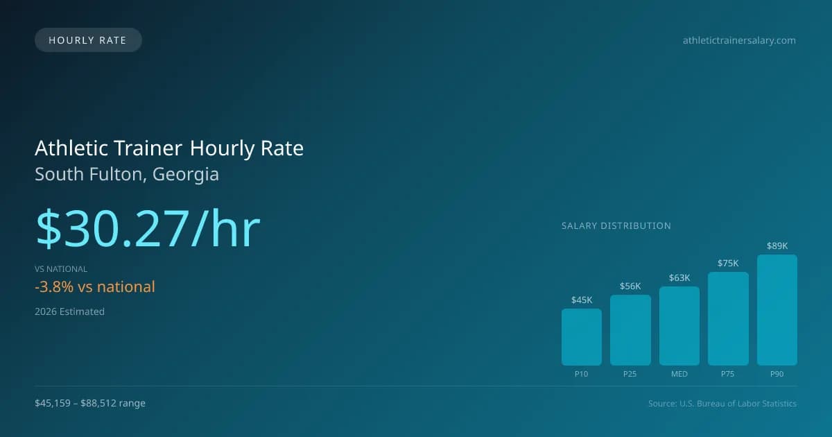 Athletic Trainer Hourly Rate in South Fulton, GA — 2026 est., based on 2025 BLS
